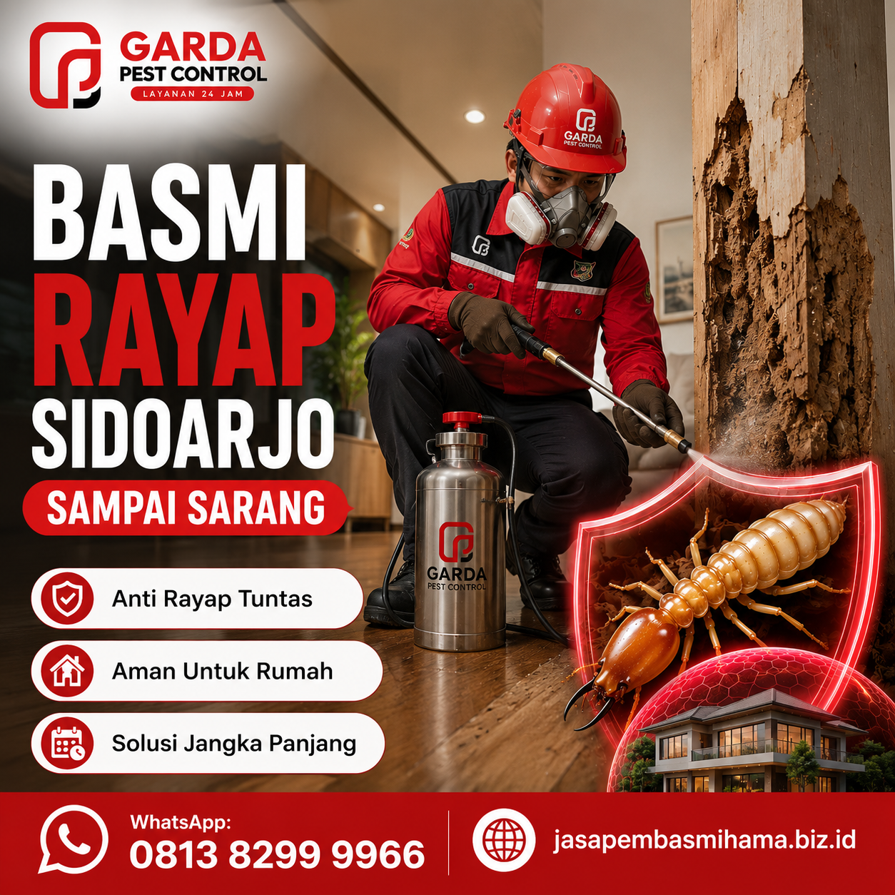 Jasa Anti Rayap Sidoarjo Bergaransi Resmi untuk Perlindungan Rumah