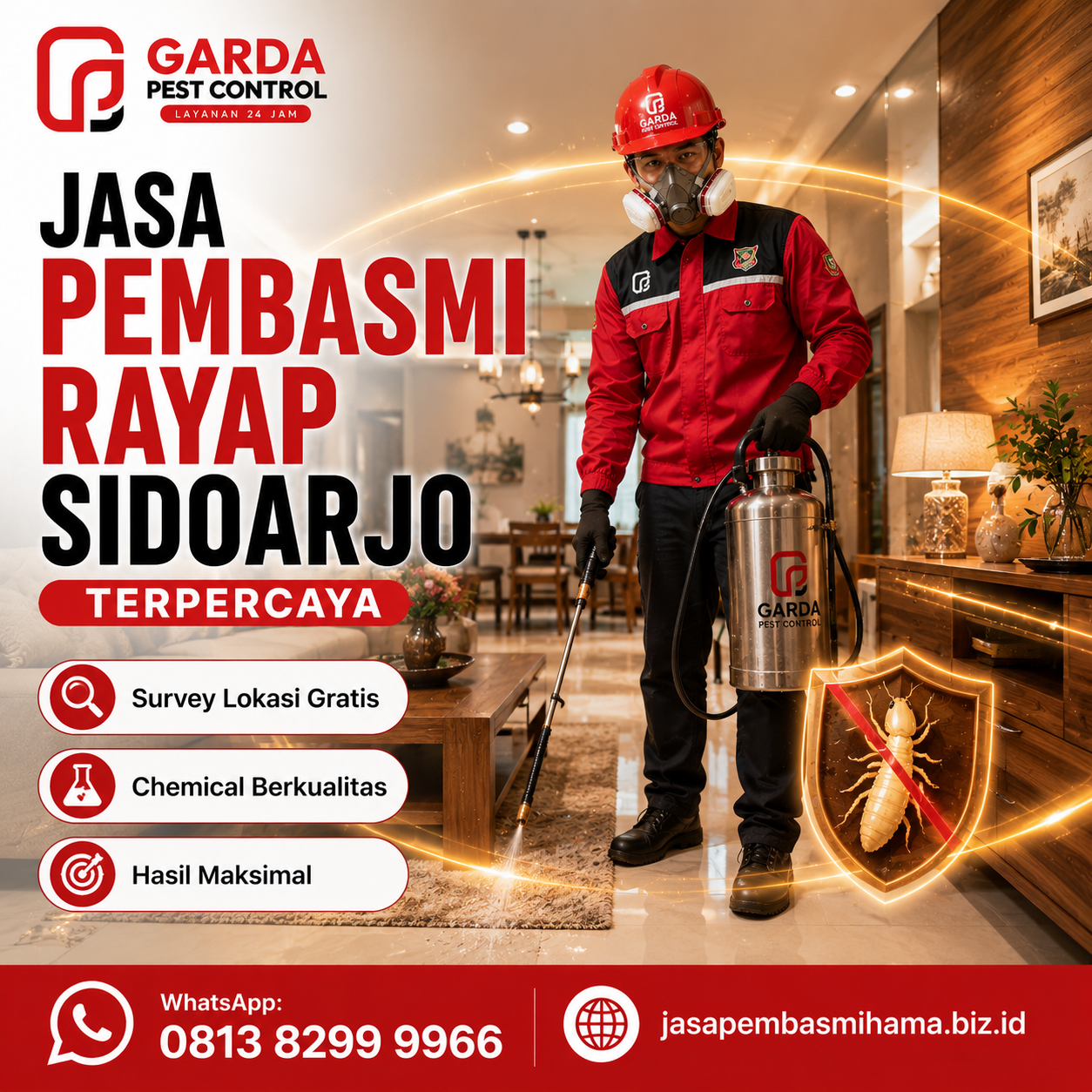 Jasa Basmi Rayap Sidoarjo Bergaransi Resmi dan Terpercaya